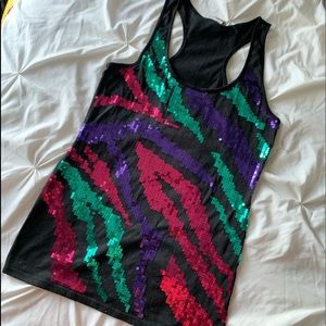 No Boundaries Black Sequin Women’s Tank Top